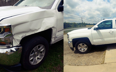before and after damage